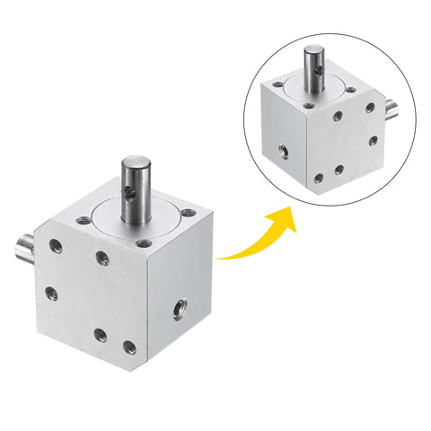 Tapered Bevel Gear Box 1to1 With Right Angle Drive Shafts 8mm 20 Teeth For Diy, aluminum frame, stainless steel shafts