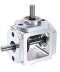 Right Angle Bevel Gearbox 1to1 6mm Shaft 1 Module 20 Teeth Aluminum Frame DIY, showing side view with exposed gears and shafts.