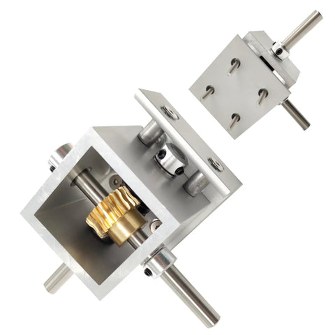 Right Angle Mounting Bracket For PGFUN Right Angle Gearbox Aluminum Alloy 60mm with exposed internal gears