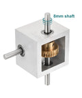 Right Angle Worm Gearbox 90 Degree 1To30 Reduction 1 Module 30 Teeth 8mm Shaft Aluminum Frame Lightweight Durable DIY Gearbox For Robotics CNC Machining Projects Prototyping 118x118x50mm