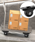 Cart with boxes on 20 Pack 1 Inch Rigid Caster Wheels With Metal Top Plate For Furniture Non Swivel Fixed Casters Black Hard Plastic
