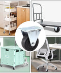 Heavy Duty 2 Inch Rubber Caster Wheels For Furniture, Rigid Fixed Casters With Non Swivel Top Plate on various equipment