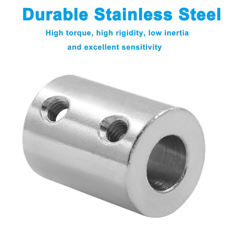 2 Pcs Bore Rigid Coupling Set 8mm to 10mm Shaft Coupler Connector Stainless Steel Coupler Rigid Couplings for 3D Printers Motor Accessories