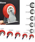 Various sizes of rigid plate caster wheels, including 2 Inch Rigid Plate Caster Wheels No Swivel For Furniture And Workbenches, Hard Rubber Wheels.