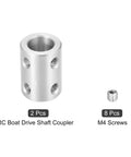 Rigid Shaft Coupling 7 To 10 Mm For 3D Printers And CNC Machines 22 By 16 Mm Dual Piece Set With Eight M4 Screws Stainless Steel