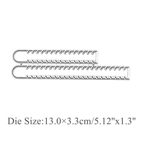 Rip Strips Frame Metal Die Cuts For DIY Scrapbooking Card Making And Wedding Embossing Silver Carbon Steel Cutting Dies 13.0 By 3.3 Cm Stencil Includes One Rip Strips Frame Pattern Die
