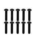 10-piece set of black RISON Titanium Screws M3 X 6mm with Torx button head, ideal for replacement use, ISO7380 GR2 titanium bolts.