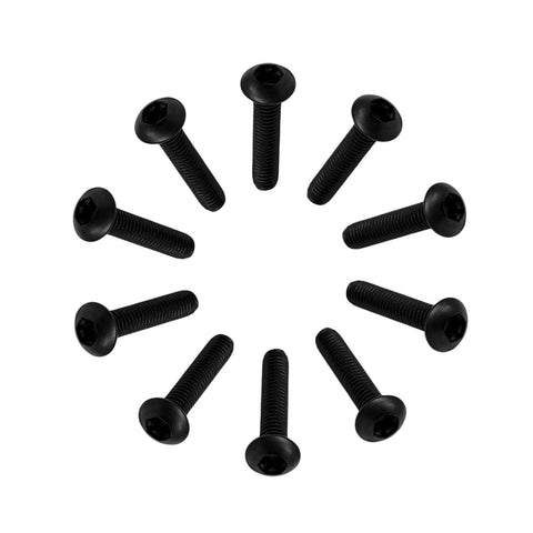 Circular arrangement of RISON Titanium Screws M3 X 6mm Titanium Torx Button Head Screws 10Pcs Black ISO7380 Half Round Head Titanium Bolts