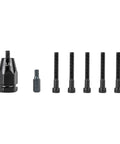 Industrial Grade Pneumatic Rivet Nut Gun Kit with heads for 10-24 1/4 5/16 and 3/8 inch sizes, quick change nosepiece, mandrels.