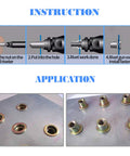 Flat Head Rivet Nut Set 100 Pcs Five Sixteenth Inch 18 UNC Zinc Plated Carbon Steel Rivet Nuts installation instructions