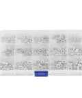 Rivet Nut Assortment Kit 300Pcs With 15 Sizes, Pro Grade Pressure Riveting Nuts in a clear storage box.