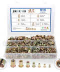 Beefed Up 915 Piece Rivet Nut Kit With SAE UNC Rivet Nuts Assortment in sizes 6 32 8 32 10 24 1/4-20 5/16-18 3/8-16 1/2-13 zinc