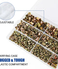 Beefed Up 915 Piece Rivet Nut Kit With SAE UNC Rivet Nuts Assortment in adjustable storage compartments