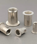 25 Pack Rivet Nut Set 3/8-16 UNC In 304 Stainless Steel With Knurled Body for a strong grip and easy riveting threaded inserts close-up