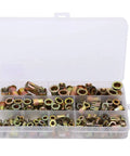 160 Piece Pull Rivet Nut Set, Zinc Plated Carbon Steel Nutserts Kit, Mixed Sizes M3 to M10 in storage case