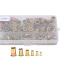 160 Piece Pull Rivet Nut Set, Zinc Plated Carbon Steel Nutserts Kit, Mixed Sizes M3 to M10, No Tap or Weld Needed