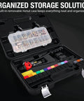 Rivet Nut Tool, 16-inch Rivnut Tool Kit with organized case, showing 15 SAE & Metric Mandrels and 236pcs Rivnut Assortment