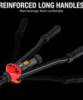 Close-up of 16-inch Rivet Nut Tool with reinforced long handles for comfort and leverage