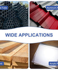 Steel tubes, aluminum alloy, wooden boards, and acrylic plates demonstrating wide applications in construction and crafts.