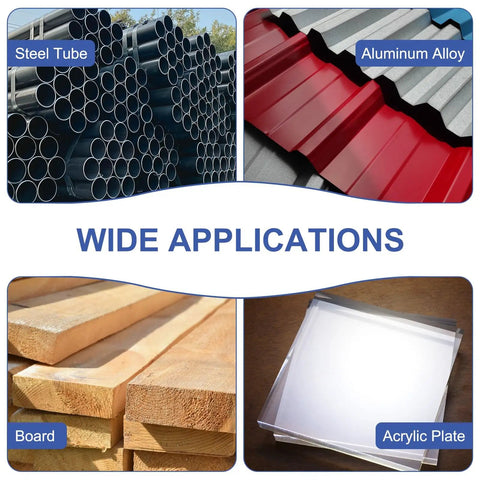 Steel tubes, aluminum alloy, wooden boards, and acrylic plates demonstrating wide applications in construction and crafts.