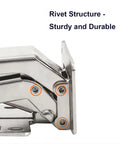 Close-up of 2 PCS 175 Degree Hinges Soft Close Hinge Hydraulic Frameless Cabinet with rivet structure, showing durability.