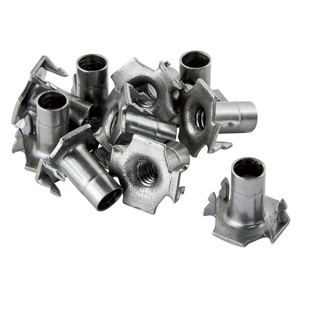 1/2 Inch Panel Riveting T-Nuts 10-Pack Silver