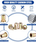 Beefed Up 915 Piece Rivet Nut Kit With SAE UNC Rivet Nuts Assortment In Sizes 6 32 8 32 10 24 1/4-20 5/16-18 3/8-16 1/2-13 Zinc Plated