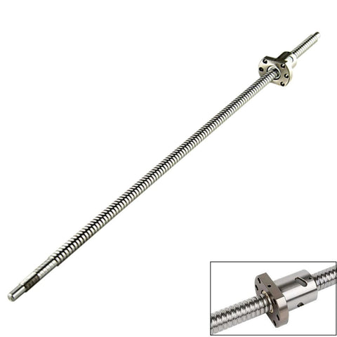 HGR20 Linear Rail & Ball Screw Kit with RM1605 650mm Ballscrew shown with close-up of nut housing for CNC routers and mills.