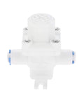 Front view of RO Water Pressure Regulator and Flow Regulator for Reverse Osmosis Systems one quarter inch quick connect reducing valve.