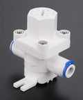 RO Water Pressure Regulator And Flow Regulator For Reverse Osmosis Systems One Quarter Inch Quick Connect Reducing Valve, side view