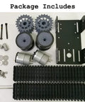 Robot Tracked Chassis Kit With Dual DC Motors For Arduino Raspberry Pi Microbit Python DIY Caterpillar Tank Platform parts layout