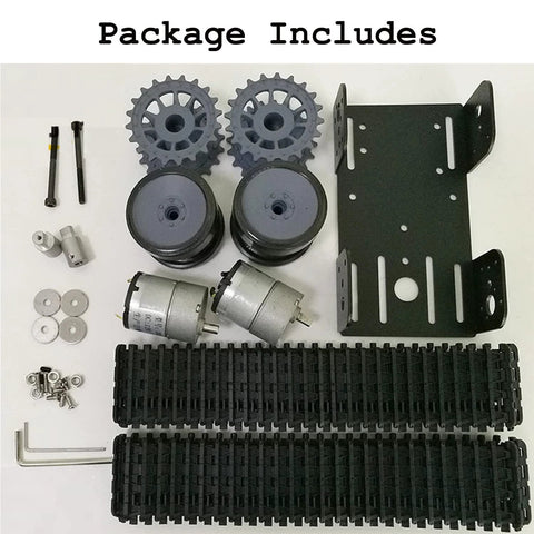 Robot Tracked Chassis Kit With Dual DC Motors For Arduino Raspberry Pi Microbit Python DIY Caterpillar Tank Platform parts layout