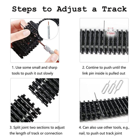 Guide for adjusting tracks on Robot Tracked Chassis Kit With Dual DC Motors For Arduino Raspberry Pi Microbit Python DIY Caterpillar Tank Platform.