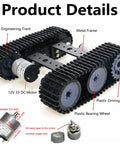 Robot Tracked Chassis Starter Kit With Two Tracks For Arduino Raspberry Pi MicroBit And Python Programming with metal frame and wheels