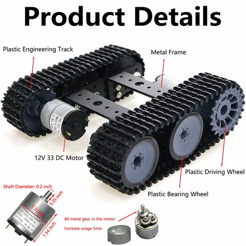Robot Tracked Chassis Starter Kit With Two Tracks For Arduino Raspberry Pi MicroBit And Python Programming with metal frame and wheels