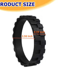 Product size of Anti Slip Replacement Tire Set For J7 I7 S9 500 600 700 800 900 E3 E5 Robot Vacuum Cleaners showing dimensions.