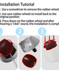 Front Wheel Castor Replacement Kit For Qrevo Curv Robot Vacuum Cleaner Installation Tutorial with Steps 1 to 3