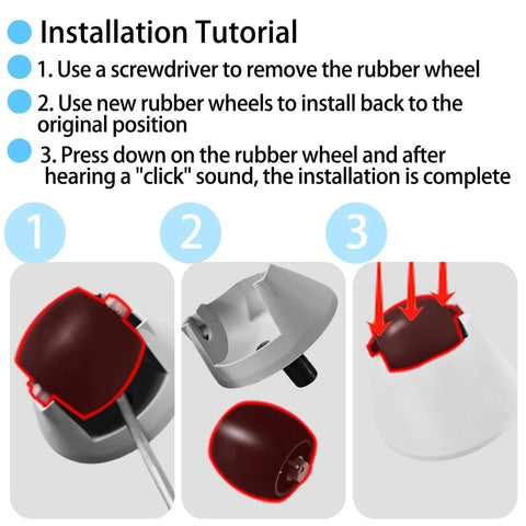 Front Wheel Castor Replacement Kit For Qrevo Curv Robot Vacuum Cleaner Installation Tutorial with Steps 1 to 3