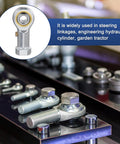 2-Pack PHS6 Rod End Bearing With M6x1.0 Left-Hand Thread Self-Lubricating Female Thread Steel Joint Rod Ends in CNC Equipment