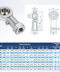Rod End Bearings 2 Pack PHSB4 1/4 Inch Bore 1/4-28 Right Hand Thread displayed with technical diagram and specifications