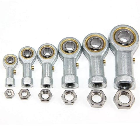 4pcs PHSB8 Rod End Bearings 1/2-inch Bore Pre-Lubricated Bearings 1/2-20 Female Thread Right Hand with Jam Nuts