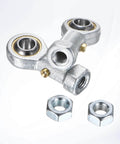 Rod End Bearings 2 Pack PHSB4 1/4 Inch Bore 1/4-28 Right Hand Thread Self Lubricating Female Thread Steel Joint With Jam Nuts
