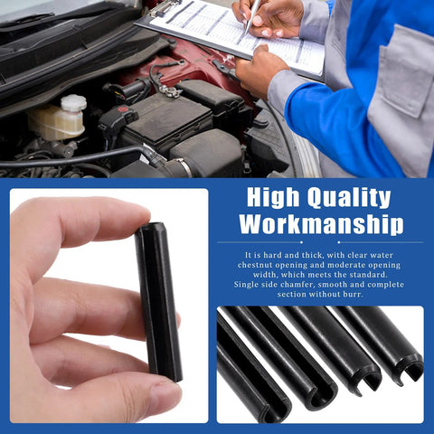 Roll Pin Assortment Kit Glarks Must Have 405 Pieces In 27 Sizes, technician using slotted spring pins for automotive repair