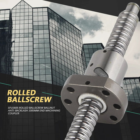 39.374 Inch Rolled Anti Backlash Ballscrew With Low Backlash Ball Nut For CNC Machines And 3D Printers close-up view against buildings