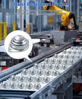 60 Pcs Surface Roller Ball Transfer Bearings 1 Inch Carbon Steel Ball Casters on conveyor in factory setting