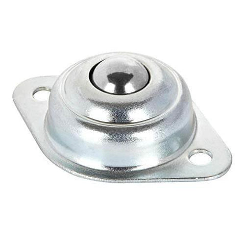 Close-up of 1/2 inch roller ball transfer bearing, flange mounted, carbon steel for conveyors, 16 Pcs 1/2 Inch Roller Ball Transfer Bearings.