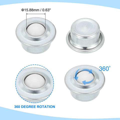 5/8 Inch Roller Ball Transfer Bearings 8 Pcs Nylon and Carbon Steel Round Ball Units for Conveyors