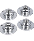 Set of 4 roller ball transfer bearing caster flange mounted units for conveyors and transmission equipment, steel and carbon steel, 1 inch