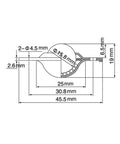 Technical drawing of Roller Ball Transfer Bearing Casters Five Eighths Inch Flange Mount 360 Degree Universal Rotation For Transmission Equipment.
