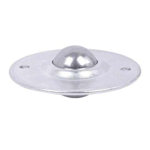 Roller Ball Transfer Bearing Casters Five Eighths Inch Flange Mount 360 Degree Universal Rotation, beefy carbon steel, front view